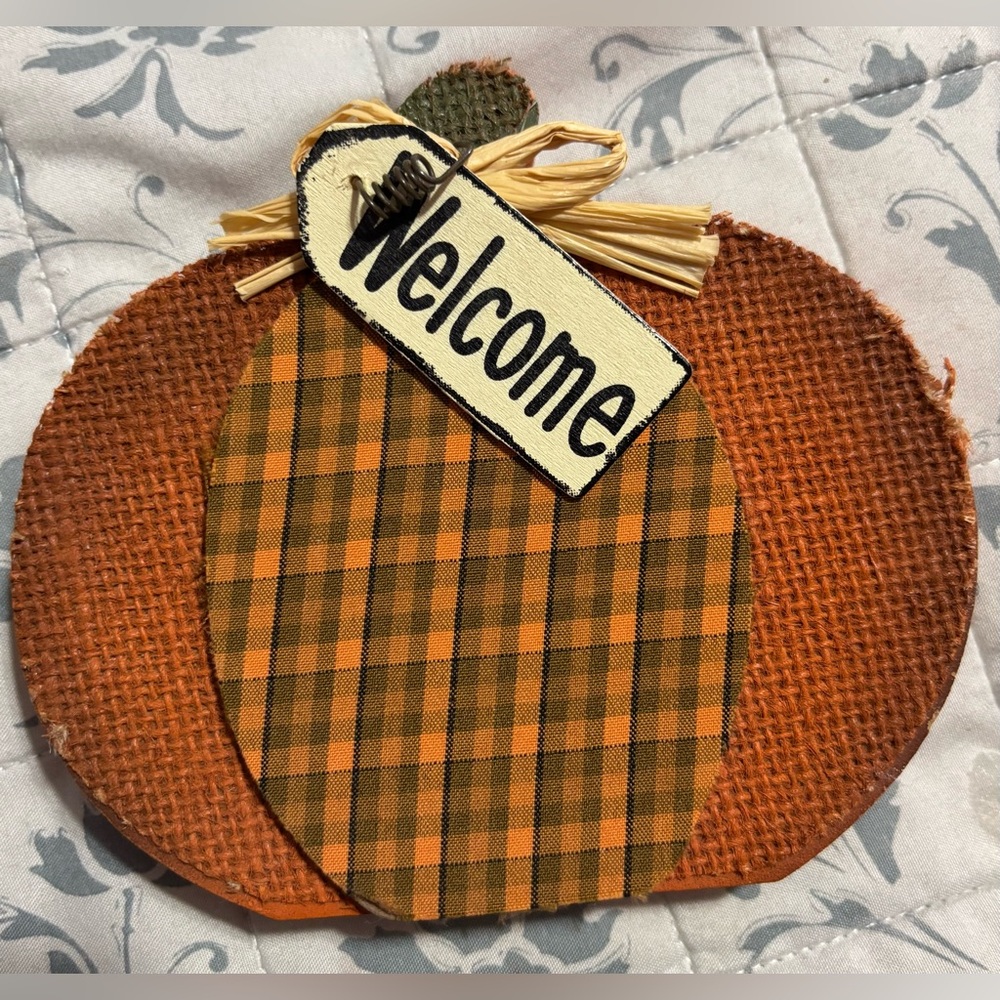 “Welcome” Pumpkin Fall Decor